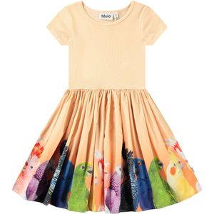 Molo Jurk - Rib - Cissa - Rainbow Parrots m. Print - Molo - 9-10 jaar (134-140) - Jurk