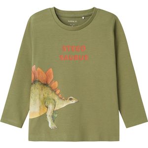 Name It Blouse - NmmPnula - Olie Green m. Dino - Name It - 4 jaar (104) - Shirts