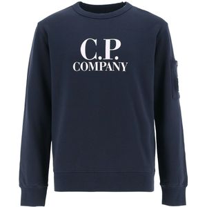 C.P. Company Sweatshirt - Total Eclipse Blue m. Wit - C.P. Company - 10 jaar (140) - Sweatshirt