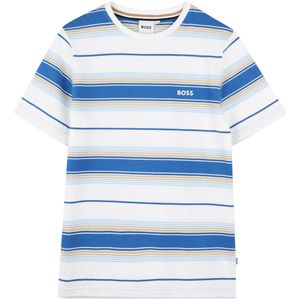 BOSS T-Shirt - Lichtblauw/Wit Gestreept - BOSS - 4 jaar (104) - T-Shirts