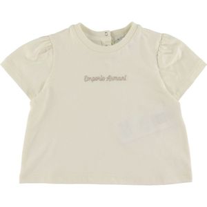 Emporio Armani T-Shirt - Wit m. Beige - Emporio Armani - 18 mnd - T-Shirts