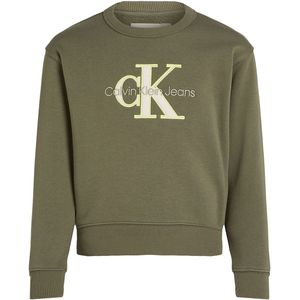 Calvin Klein Sweatshirt - Overzicht Mono Ontspannen - Dusty Oliv - Calvin Klein - 16 jaar (176) - Sweatshirt