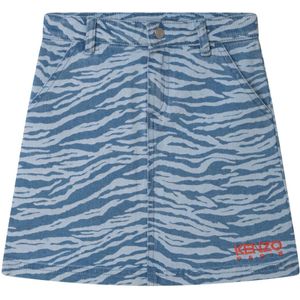 Kenzo Rok - Denim - Lichtblauw m. Tijgerstrepen - Kenzo - 6 jaar (116) - Rok