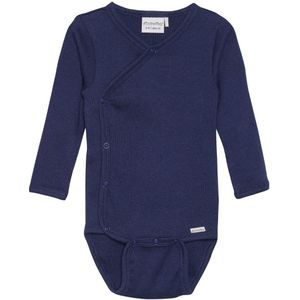Minymo Wikkelromper l/s - Rib - Dark Navy - Minymo - 50 - Romper L/S