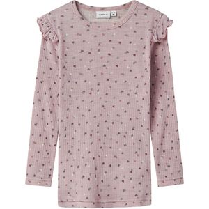 Name It Blouse - Wol - Rib - NmfWomi - Shadow Grijs/Nederlands - Name It - 2 jaar (92) - Shirts