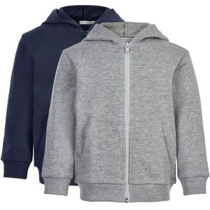 Minymo - Sweatshirt - 2 Pack - Effen Kleuren - Met Rits