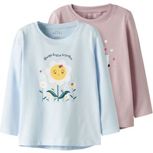 Name It Blouse - NmfVix - 2-pack - Gepolijst Lilac/Country Air/F - Name It - 7-8 jaar (122-128) - Shirts