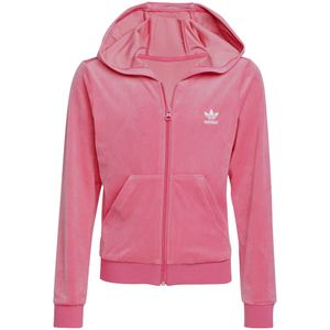 adidas Originals Cardigan - Fluweel - Roze Fusie/Wit - adidas Originals - 15 jaar (170) - Cardigan