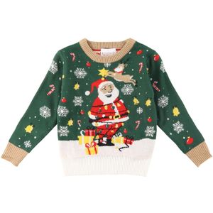 Jule-Sweaters Blouse m. Kaars - Santa Kerstster - Donkergroen - Jule-Sweater - 6-12 mnd - Shirts