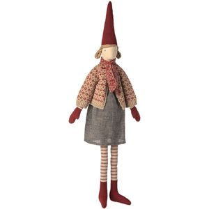 Maileg Elf - Maat 4 - Meisje m. Rok En Cardigan - Maileg - OneSize - Decoratie