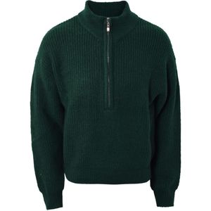 Hound Blouse - Gebreid - Zip - Dark Olive - Hound - 8 jaar (128) - Shirts