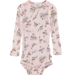 Joha Wikkelromper l/s - Viscose/Bamboe - Roze m. Eenden - Joha - 60 - Romper L/S