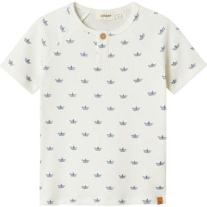 Lil Atelier T-Shirt - NmmLavo - Coconut Melk/Papieren Boot - Lil Atelier - 4 jaar (104) - T-Shirts