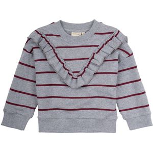Petit Piao Sweatshirt - Light Grey Melange Stripe - Petit Piao - 2 jaar (92) - Sweatshirt
