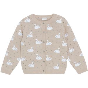 Minymo Cardigan - Gebreid - AOP - Rookgrijs - Minymo - 4 jaar (104) - Cardigan