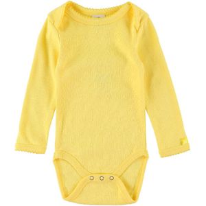 Smallstuff Romper l/s - Heart Jaquard - Soft Yellow m. Pointelle - Smallstuff - 68 - Romper L/S