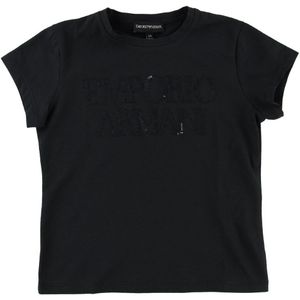 Emporio Armani T-Shirt - Navy m. Pailletten - Emporio Armani - 6 jaar (116) - T-Shirts