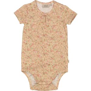 Wheat Romper s/s - Nauwelijks Beige Small bloemen - Wheat - 56 - Romper S/S