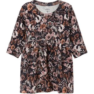 Name It Jurk - NbfTess - Zwart m. Bloemen - Name It - 50 - Jurk