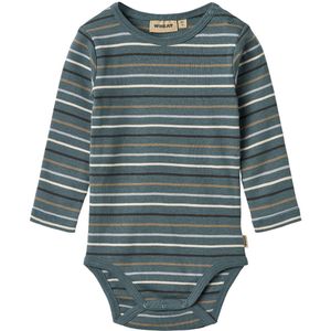 Wheat Romper l/s - Freddie - Blue Multi Stripe - Wheat - 74 - Romper L/S