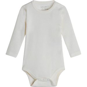 Hust and Claire Romper l/s - Berry - Rib - Wol - Off White - Hust and Claire - 50 - Romper L/S