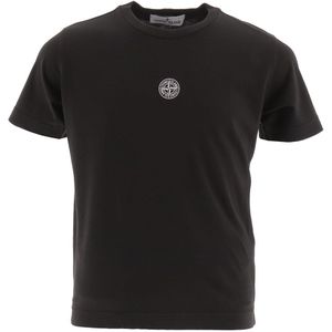 Stone Island T-Shirt - Zwart/Wit m. Print - Stone Island - 8 jaar (128) - T-Shirts
