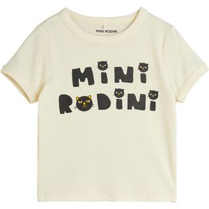 Mini Rodini T-Shirt - Katten - Offwhite - Mini Rodini - 68/74 - T-Shirts