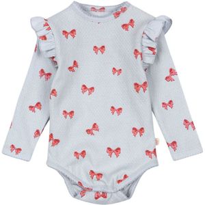 Konges Sløjd Romper l/s - Sui - Rosia Blue Bow m. Pointelle - Konges Sløjd - 74 - Romper L/S