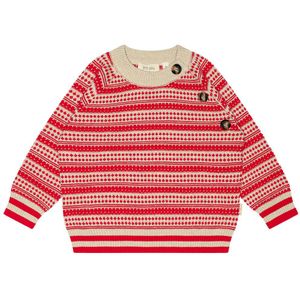 Petit Piao Blouse - Gebreid - Light Nordic - Off White/Helder ro - Petit Piao - 68 - Shirts