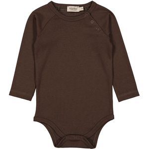 MarMar Romper l/s - Viscose/Polyester - Basislaag - Deep Choco - MarMar - 56 - Romper L/S
