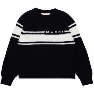 Marni Blouse - Wol - Zwart m. Wit - Marni - 10 jaar (140) - Shirts