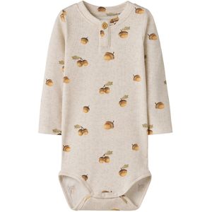 Name It Romper l/s - Rib - NbmOlyan - Peyote Melange m. Eikel - Name It - 68 - Romper L/S