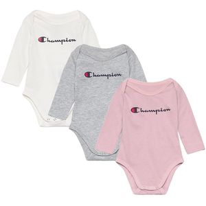 Champion Romper l/s - 3-pack - Dusty Rose/Grijs Gemêleerd/Wit - Champion - 56/62 - Romper L/S
