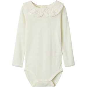 Name It Romper L/æ - Wol - NmfWang - Snow White m. Pointelle - Name It - 2 jaar (92) - Romper L/S