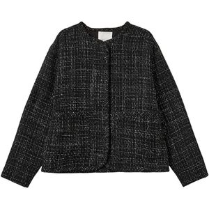 Sofie Schnoor Jas - Hollysy - Zwart m. Glitter schaakbord - Sofie Schnoor - 10 jaar (140) - Zomerjas