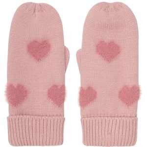 Minymo Wanten - Gebreid - Misty Rose m. Harten - Minymo - 2-4 jaar (92-104) - Wanten