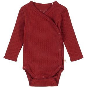 Konges Sløjd Wikkelromper l/s - Minnie Newborn - Rood Dahlia m.  - Konges Sløjd - 50/56 - Romper L/S