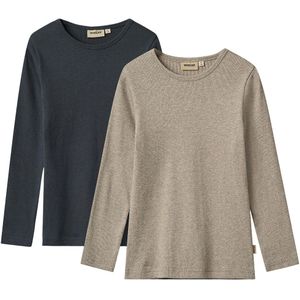 WHEAT - Shirt - Grijs Gemêleerd/Zwart - Lange Mouwen - 2 Pack