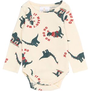 The New Siblings Romper l/s - Rib - TnsbHoliday - Gardenia Dino - The New - 56 - Romper L/S