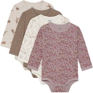 Pippi Baby Rompers l/s - 4-pack - Violet Ice - Pippi Baby - 50 - Romper L/S