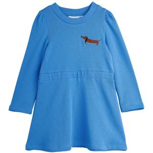 Mini Rodini Jurk - Zweet - Dog - Blauw - Mini Rodini - 4-5 jaar (104-110) - Jurk