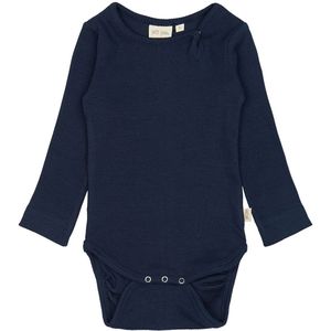Petit Piao Romper l/s - Rib - Modaal - Dress Blues - Petit Piao - 62 - Romper L/S