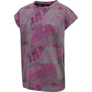 Hummel T-Shirt - hmlSpace Jam Diez - Grijs Gevlekt/Paars - Hummel - 4 jaar (104) - T-Shirts