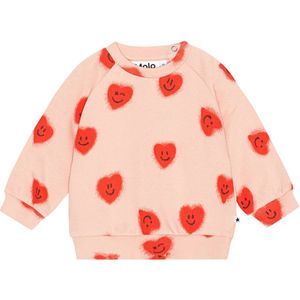 Molo Sweatshirt - Schijf - Rood Hearts - Molo - 3 jaar (98) - Sweatshirt