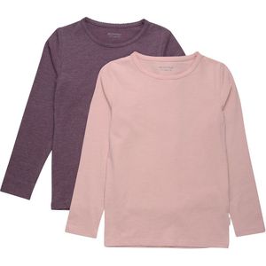 MINYMO - Shirt - Rosa - 2 Pack - Lange Mouw - Ronde Hals