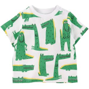 Stella McCartney Kids T-Shirt - Wit m. Krokodillen - Stella McCartney Kids - 6 mnd - T-Shirts