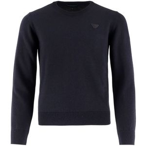 Emporio Armani Blouse - Gebreid - Wol/Katoen - Blue Navy - Emporio Armani - 14 jaar (164) - Shirts