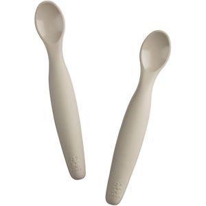 Sebra Lepels - 2-pack - Lang - Silicone - Steiger Beige - Sebra - OneSize - Kinderbestek