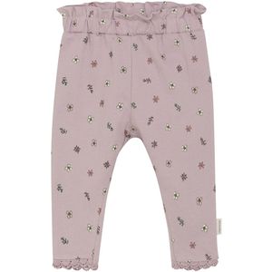 Minymo Broek - Gepolijst Lilac m. Bloemenprint - Minymo - 62 - Broeken - Katoen