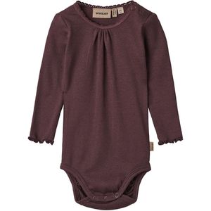 Wheat Romper L/æ - Rib - Lotta - Aubergine - Wheat - 56 - Romper L/S